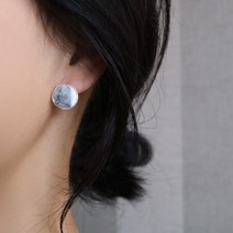 14K 포인트스톤 원형 귀걸이(대사이즈)