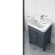 세면장 서랍형 세면대 스탠딩 욕실 하부장 사각 카페 간이, 51cm세면대+하수관+수전개