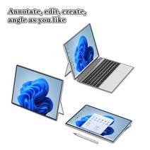 최신형 12.3인치 얇은 노트북 터치스크린 태블릿겸용 1TB 화면분리형, WIN-J-2, Windows11, 12G, 12GB  128GB SSD, 실버