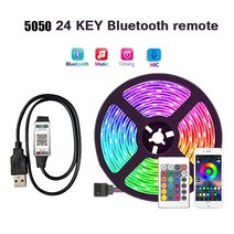 led 네온사인5050 usb rgb led 스트립 30m bluetooth control 5v white led light led wall room tv, 5050 블루투스 24키, 5m