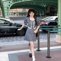하이틴 샤 스커트 데코 블라우스 룩 그레이 키작은 여자 쇼핑몰
