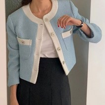 아이엠몽 여성용 할레루 컬러 금장 포인트 자켓
