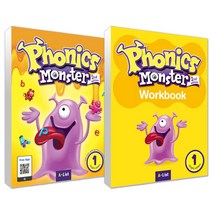 Phonics Monster 파닉스 몬스터 1 세트 (전2권) - Student Book + Workbook 교재 책, A-LIST
