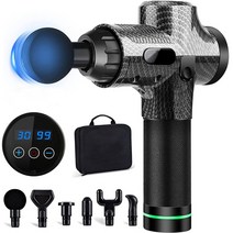 딥티슈 마사지 건 두드리는 페시아 핸드 헬드 바디 목 허리 통증 완화, 01 Carbon Black_02 US Plug