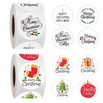 3.크리스마스 스티커 롤 2.5cm 500P Merry Christmas 2개입, A+B