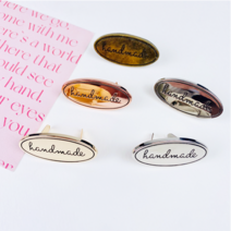 헤세드 DIY)타원형 핸드메이드 금속라벨 (40mm*20mm), 5컬러전부