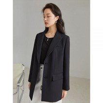 자켓 봄 FSLE 슈트 칼라 풀 레귤러 슬리브 블레이저 루즈 웨이스트 리어 포크 디자인 코트 오피스 레이디 솔리드 싱글 브레스트 블레이저 정장 풀레귤러 긴팔