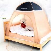 실내 보온텐트 침대 투명창 원터치 난방텐트 싱글 더블 킹 퀸 패밀리 침대 위 사각 보온 방풍 방한 텐트 1인용 2인용 3인용 4인용 보온텐트