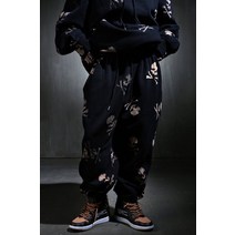 바이더알 Custom 멀티 해골 로고 블리치 조거팬츠