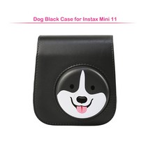 카메라가방 캐논 후지 니콘가방 니콘d850 fujifilm instax mini 11 즉석 필름 카메라 케이스 고품질 pu 가죽 보호용 소프트 캐리 백 커버숄더 스트랩 포함, 개 검은