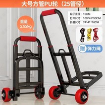 대차 바퀴두개 손수레 평판손수레 가공 창고 물류 대형 농업용 두병 질소 아세틸렌 빅사이즈, T09-U63-두꺼운 업그레이드-사각