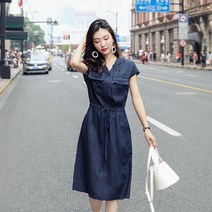 마원피스 클래식 여성 여름옷 슬림핏 하프기장 린넨 프렌치 허리보정 1715962175