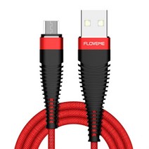 마이크로 USB 케이블 2A 고속 충전 USB 데이터 라인 충전용, 빨간색
