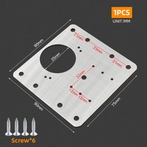 주방 캐비닛 용 도 경첩 수리 플레이트 테인레 틸 찬장 서랍 창문 가구 키트 피팅, Square B, 1PC