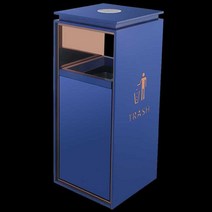 업소용 재떨이 스레키통 휴지통 흡연실 사각 흡연 구역, 무광 소형 샌드 스틸 금연 모델