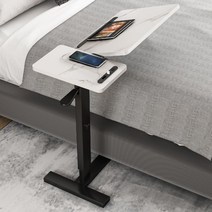 베드테이블 접이식 원목 노트북 선반 침대옆 사이드 협탁 다용도 보조테이블, C.  USB 40 x 80