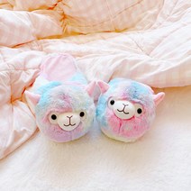 알파카 슬리퍼 귀여운 동물 실내화 사무실용 따뜻한 털실내화 겨울슬리퍼 거실화