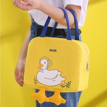(3개) 귀염 옐로우 도시락 러버덕 캐릭터 보냉백 오리 보온 가방 (23*20*13cm) 팬더, 오리팬더 골고루3
