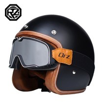 풀페이스헬맷 오토바이 바이크 헬맷 오픈페이스 3/4 가죽 레트로 헬멧 오토바이 오프닝 헬리콥터, 13 13