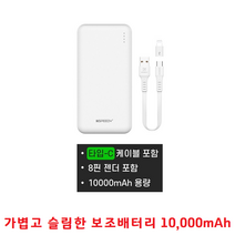 핸드폰전기종 충전가능 가볍고 충전빠른 휴대용 보조배터리 파워뱅크 10000mAh 아이폰SE3 아이폰SE2 충전기, 스피디 보조배터리 10000mAh(SPE-2PCPPB1