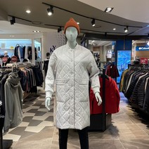 밀레 F/W 여성 변형 다이아 퀄팅을 적용한 긴 기장 패딩 자켓
