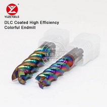 YUZETOOLS-HRC60 DLC 코팅 컬러풀 고광택 고효율 알루미늄 밀링 커터 텅스텐 카바이드 스틸 3 플루트 엔드, 06 D4-12-D4-50L-3T