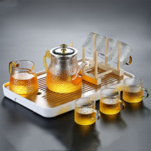 MONTHERIA 몬테리아 다기세트 다도세트 찻잔세트 선물용다기 도자기 찻잔 세트, A-650ml찻주전자+컵6p+컵받침대+한잔+다반