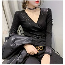 오르난 여성 슬림핏 브이넥 티셔츠 ls2658