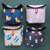 [DIY] 끈주머니만들기 단추 생리대파우치 여성파우치만들기 시바견 외 디자인선택 대량구입시
