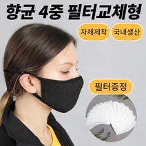 마스크 필터세트 3d입체 4중 필터마스크+교체필터 60장 발수가공 블랙마스크 성인용, 6장