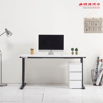 라자가구 위드 1600 전자동 모션데스크(USB포트+3단서랍장) jy091 전동책상, 블랙+화이트