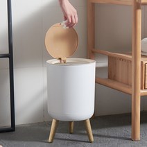 심플 스타일 휴지통 쓰레기통 다용도 휴지통 원터치 WOOD, 푸시 7L, 1개