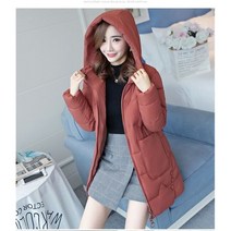 자켓 후드 코트 인과 롱 파카 다운 코튼 패딩 아우터 웨어 R1134 여성용 두꺼운 지퍼 신제품 겨울 2021