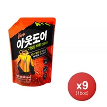 울샴푸 (한박스구성) 아웃도어 1000ml 파우치 x 9개 (1박스 구성), 울샴푸 아웃도어 1000ml 파우치 x 9개