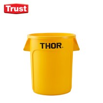 트러스트 Thor 토르 원형 컨테이너 플라스틱 용기 12L(바디만), 노랑, 1개