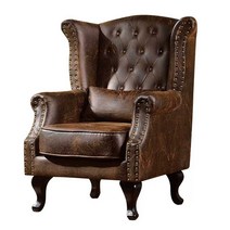 서재 1인용 의자 이탈리아 빈티지 아메리칸 호텔 침실, 커피색 광택