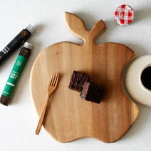 cocooning 장미목 치즈 빵 디저트 플레이팅 우드 사과 감성 도마, 중, 반애플