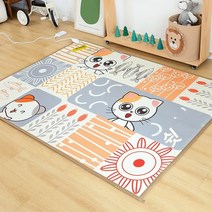 전기매트 따뜻한 그래 핀 탄소 크리스탈 바닥 난방 패드 만화 전기 카펫 홈, 100x150cm, 일본어 만능