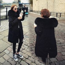 대외무역 2021년 겨울 한국판 루즈핏 도톰한 패딩 중 롱패딩 파이어 극복 패딩 여성복O69212