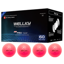 웰키 60구 화이트/컬러 골프공 고반발 비거리 전용 60알 1세트 wellky golf, 핑크, 60개