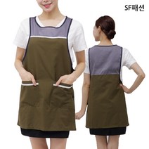 배색 원피스 앞치마 간호 요양 방문 단체 유니폼 가운, S, 카키그레이(sfla62)