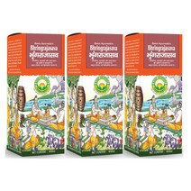 BASIC AYURVEDA Bhringrajasava 450ml 3개 팩 | 유기농 100% 천연 및 순수 허브 인증 간 기침 건강을 위한 아유르베다 보충제 성분의 강력한 혼합 U