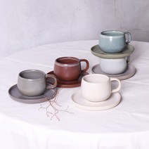 포르투갈 메사 우노 미니멀 커피잔 받침 티컵앤소서, 컵받침 1p, 그레이
