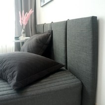 [천삼백케이] [데코코] 슬림 침대 헤드보드 6color - (슈퍼)싱글+솜, 차콜(사진촬영)