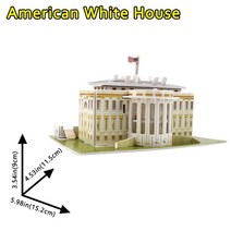 해리포터 호그와트 캐슬 포스트잇 3D 입체 메모지어린이 장난감 골판지 3D 종이 건물 퍼즐 모델 세계 기념, 14 American White House