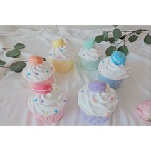 마카롱 생크림 클레이머핀 컵케이크 모형 생일상차림 감성 촬영 파티 스튜디오 어린이집 소품, 그린