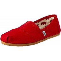 TOMS 여성 클래식 알파르가타 슬립온 슈 레드 캔버스 8.5M 로퍼스 & 슬립온스