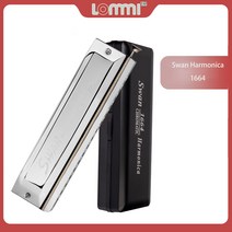 하모니카 명품 크로매틱 크로메틱 크로매틱 미니 LOMMI SWAN 1664 16홀 Chromatic Harmonica C Key 64 오디오 구강 오르간 수납함 청결 천 성인 백조