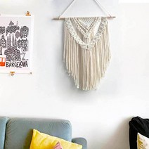 마크라메 마크라메보드보드마크라메벽걸이벽걸이장식화분받침 마크라메헹잉 마크라메화분화분 인테리어소품 마크라메화분걸이 커튼해먹 마크라메가방마크라메커튼 수제 벽걸이 장식 태퍼스트리, [01] 50cmX70cm, [02] red