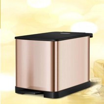 스마트 인테리어휴지통 대형 센서 스테인레스 스틸 새틴 사각 쓰레기통 6L 15L 주방 페달, Champagne Painting+20l